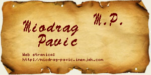 Miodrag Pavić vizit kartica
